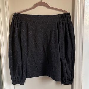 LOFT Grey Off the Shoulder Top